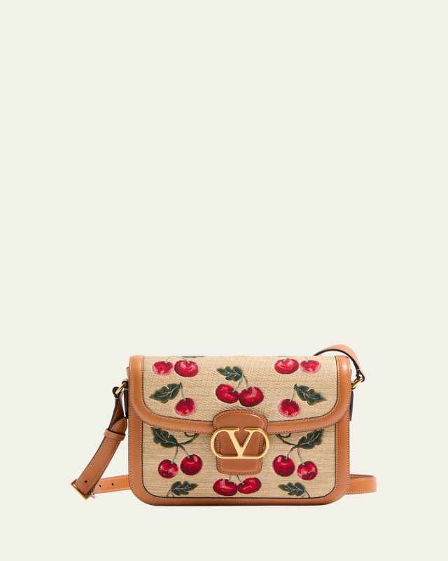 9 to 5 Cherries Jacquard Saddle Crossbody Bag
